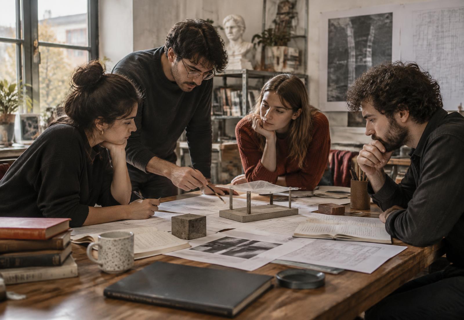 A small founder team developing a research-based prototype together