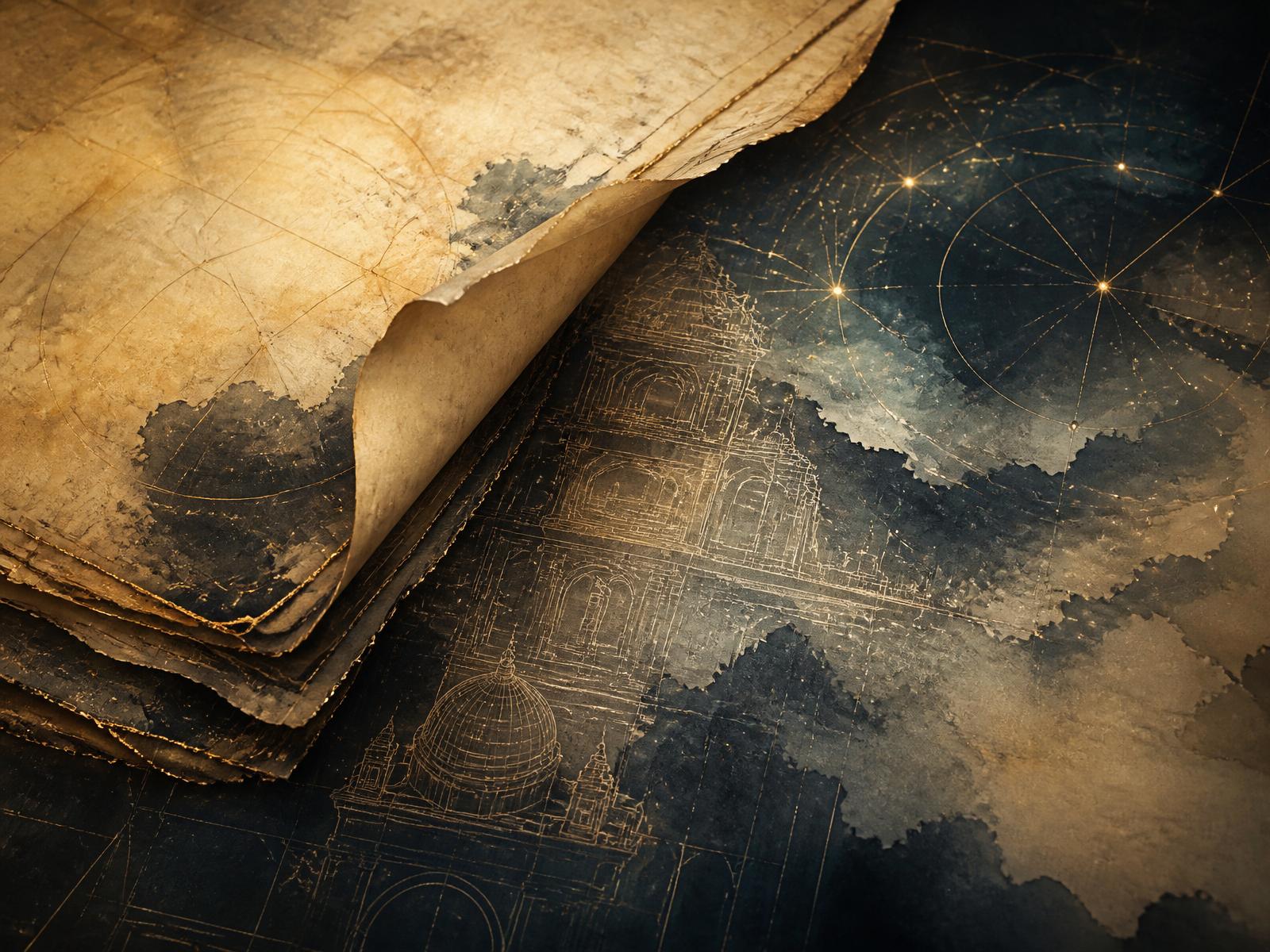Academic manuscripts transforming into blueprints
